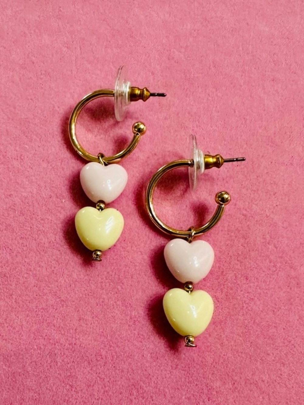 Pastel Heart Dangle Earrings